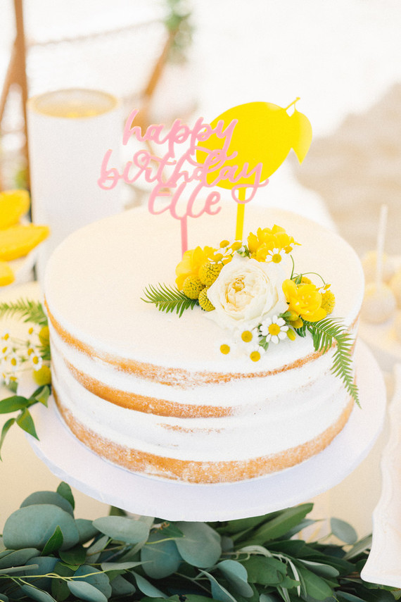 Semi-naked cake 1st birthday cake Inspiration