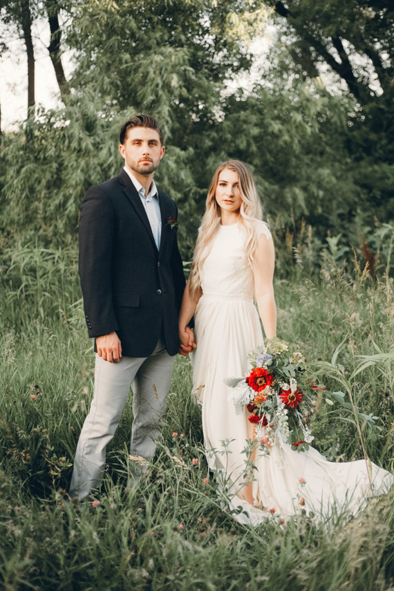 Late summer Nebraska farm elopement shoot