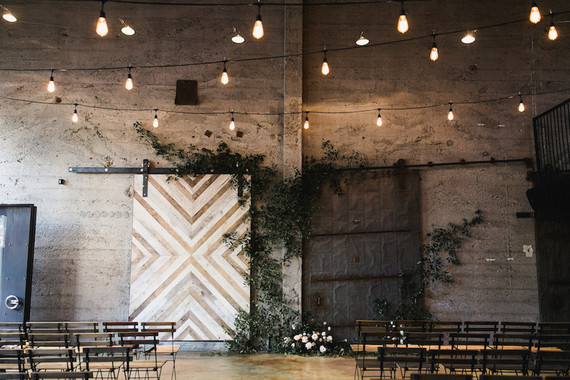Romantic industrial fall wedding in San Diego at Luce Loft