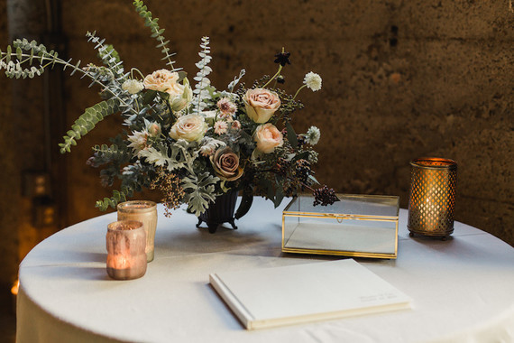 Romantic industrial fall wedding in San Diego at Luce Loft