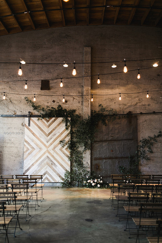 Romantic industrial fall wedding in San Diego at Luce Loft