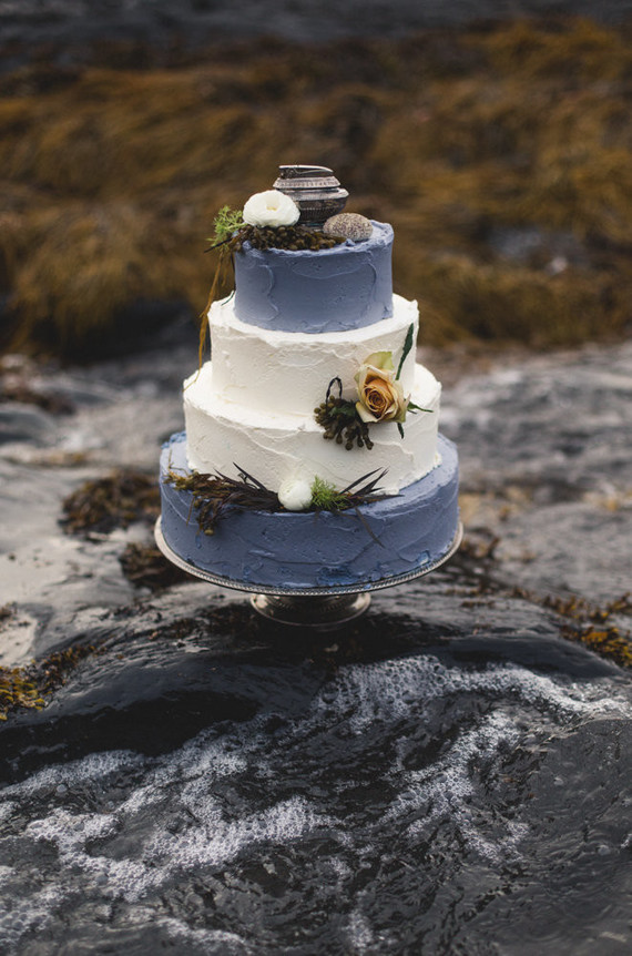 Moody shipwreck inspired wedding cake
