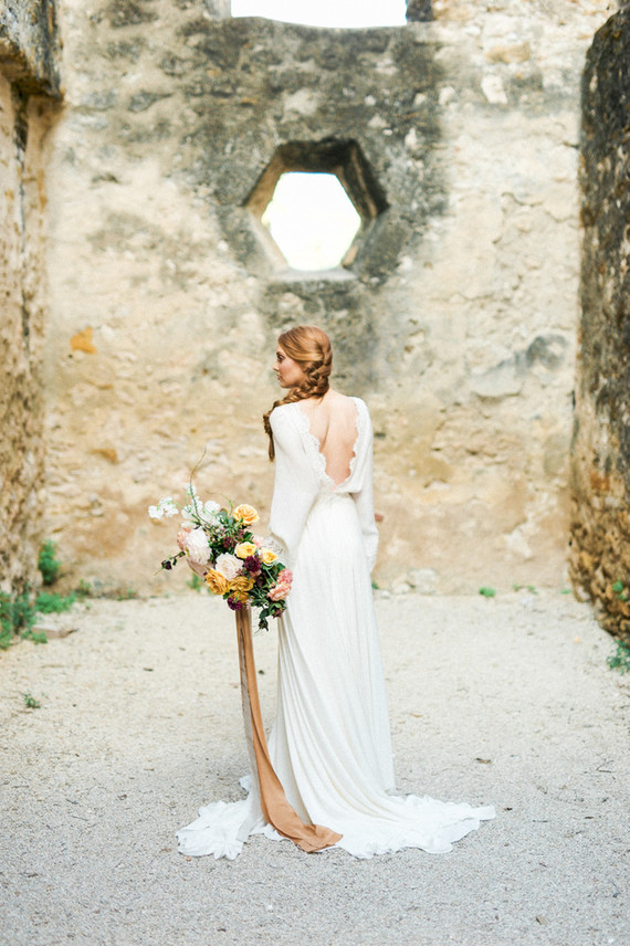 Romantic ruins bridal editorial