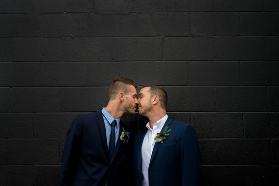 Modern industrial same sex wedding editorial