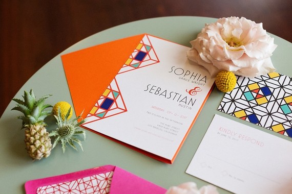 stained glass inspired wedding invites