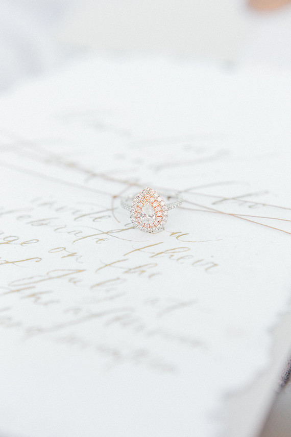 Romantic white wedding invites