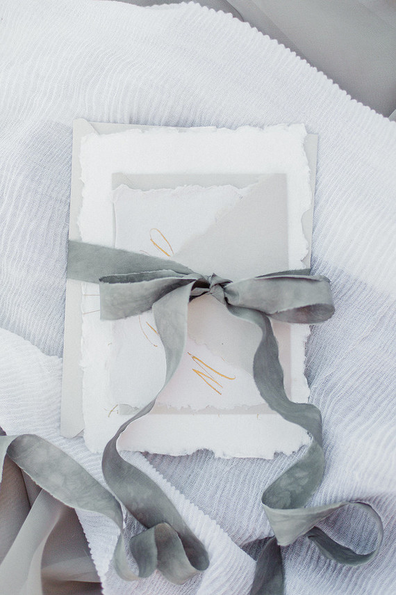 Romantic white wedding invites