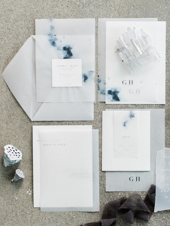 Celestial inspired wedding invitations