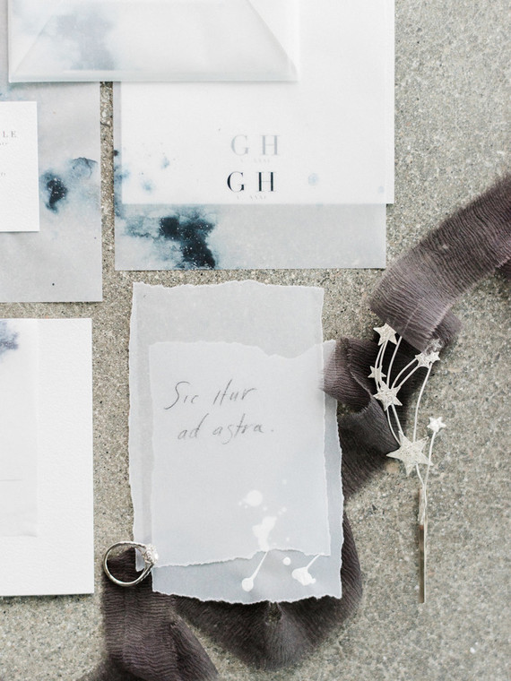 Celestial inspired wedding invitations