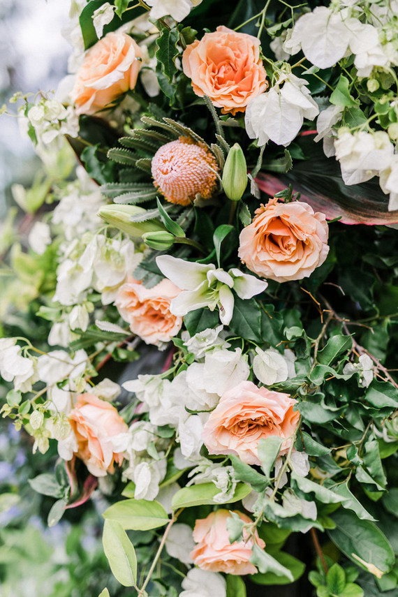 Tropical coral garden wedding
