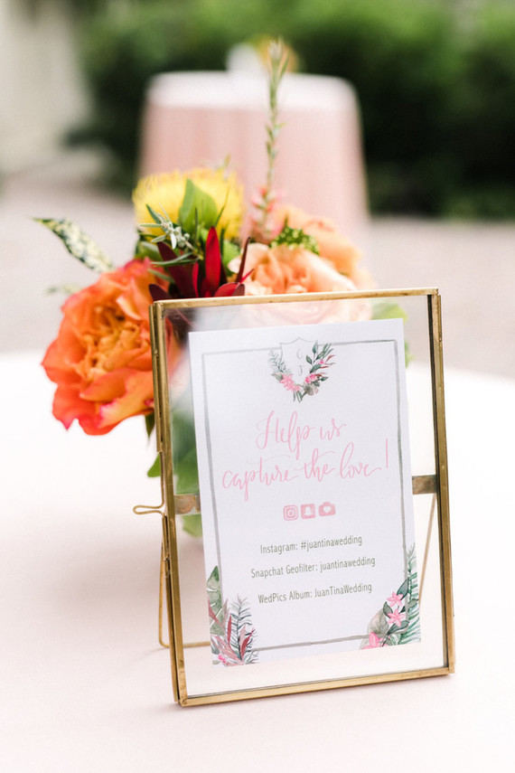 Tropical coral garden wedding