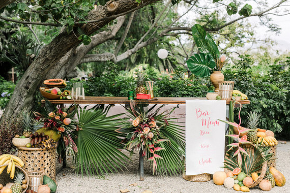 Tropical coral garden wedding