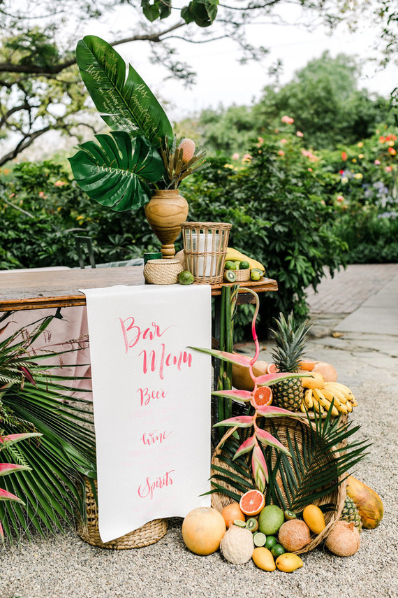 Tropical coral garden wedding