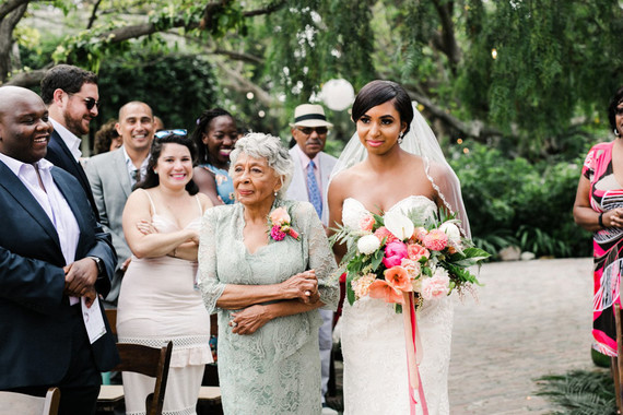 Tropical coral garden wedding