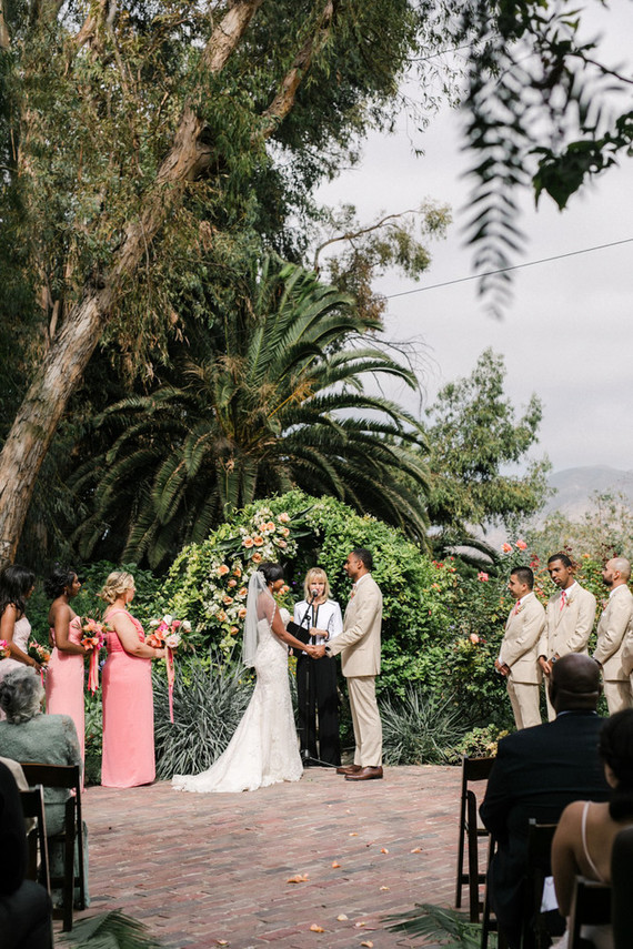 Tropical coral garden wedding