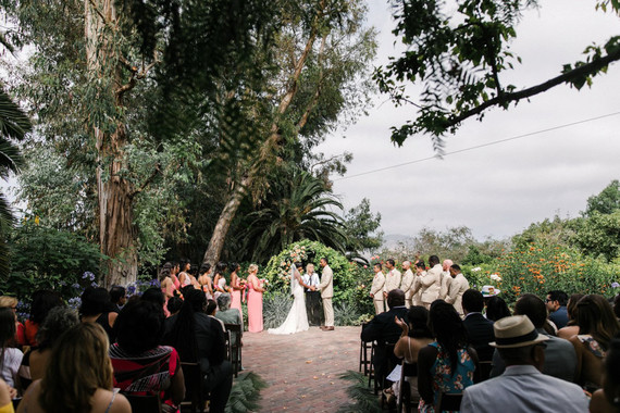 Tropical coral garden wedding