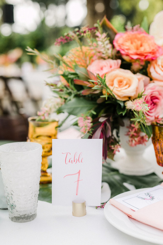 Tropical coral garden wedding