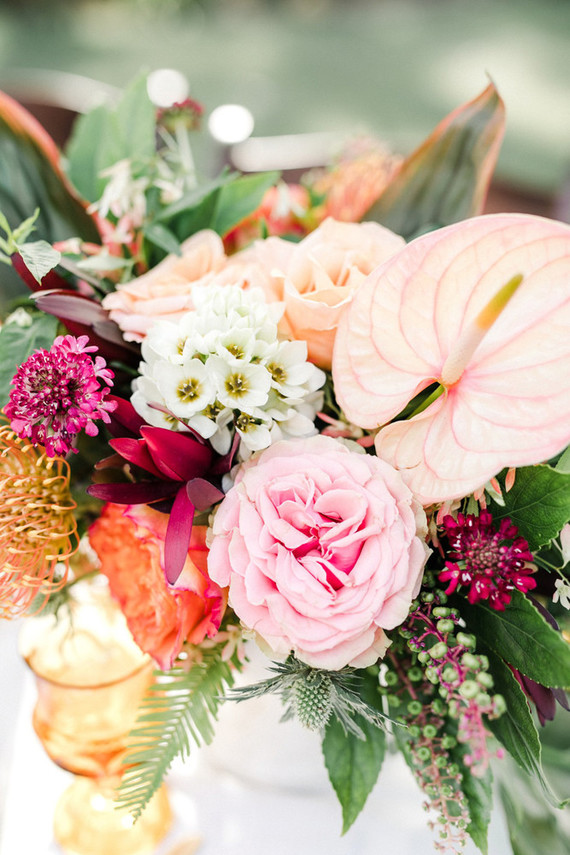 Tropical coral garden wedding