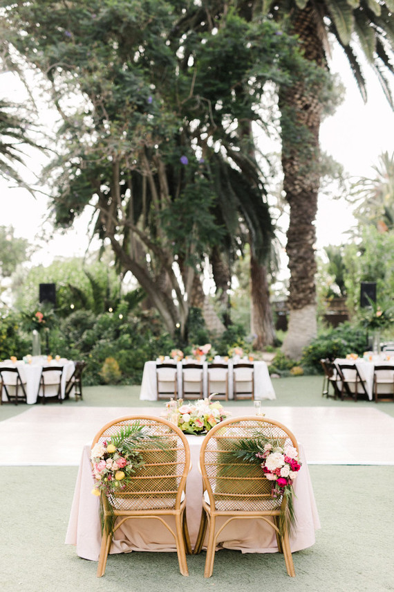 Tropical coral garden wedding