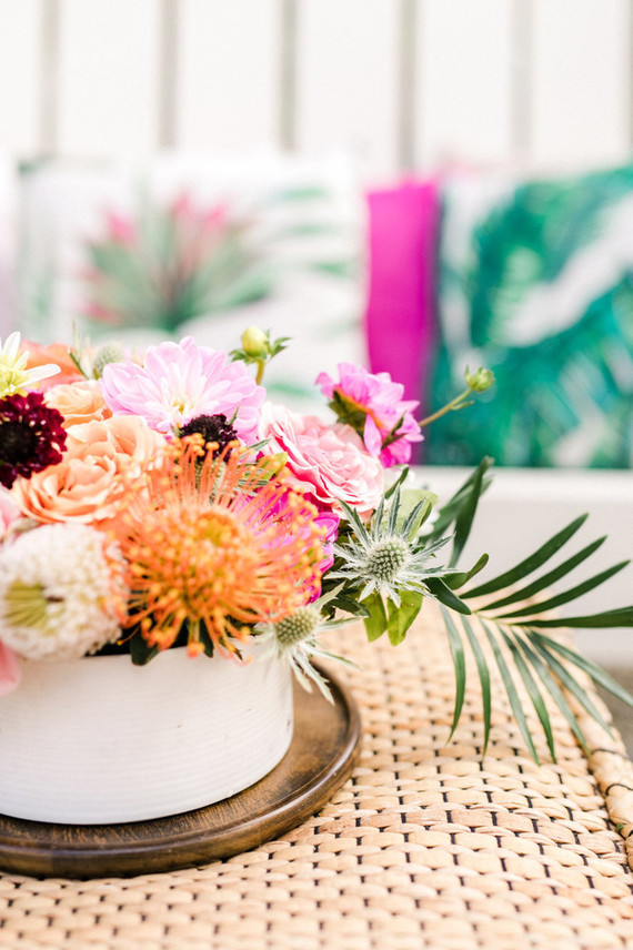Tropical coral garden wedding