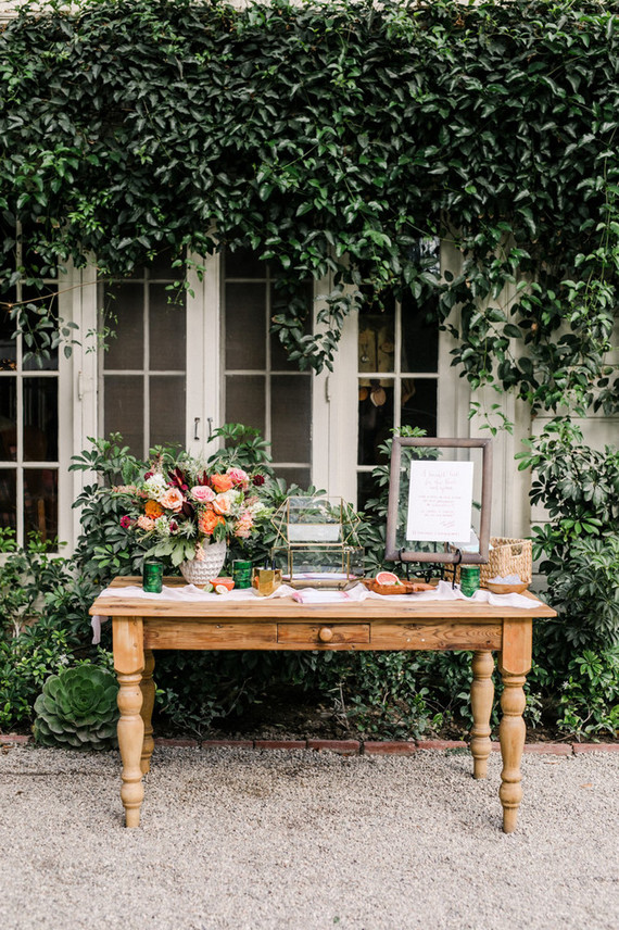 Tropical coral garden wedding