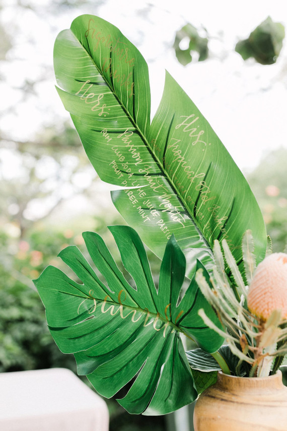 Tropical coral garden wedding
