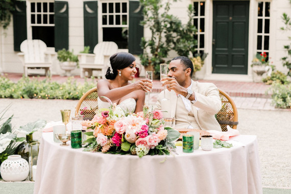 Tropical coral garden wedding