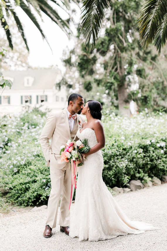 Tropical coral garden wedding