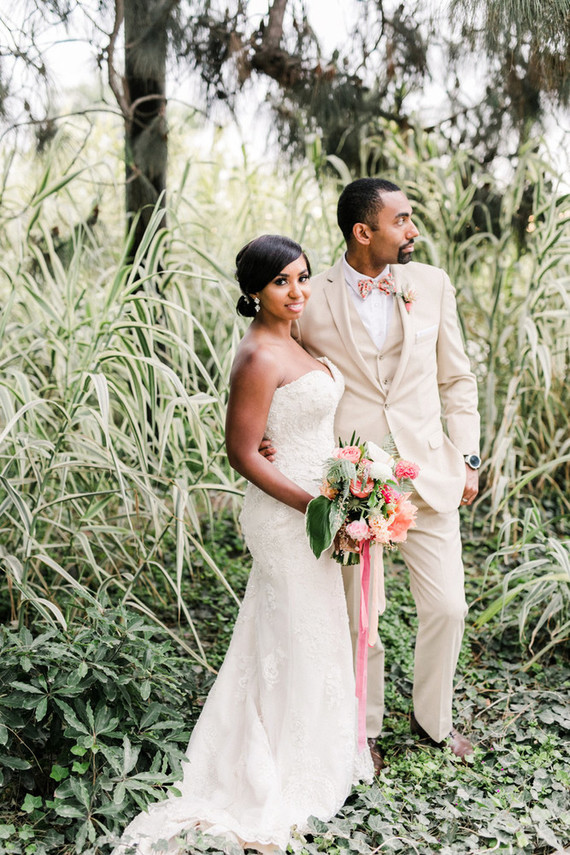 Tropical coral garden wedding