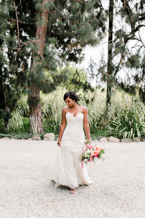 Tropical coral garden wedding