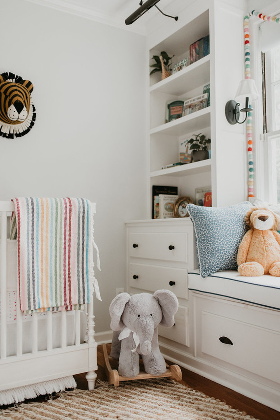 White safari inspired nursery