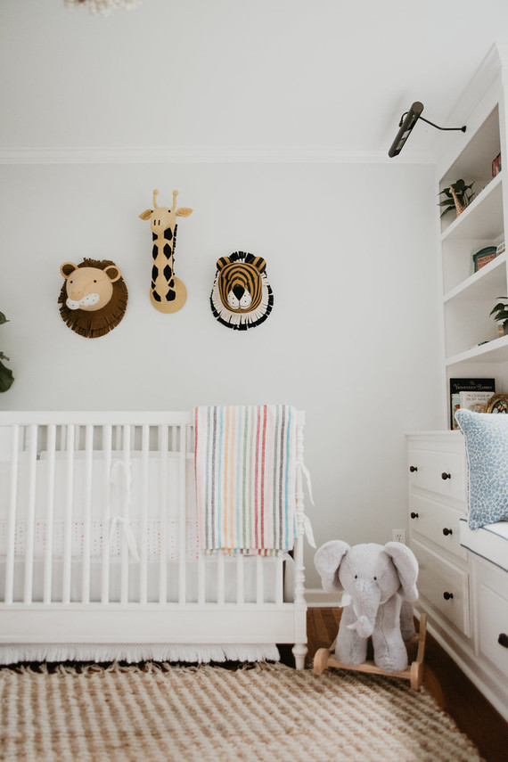 White safari inspired nursery