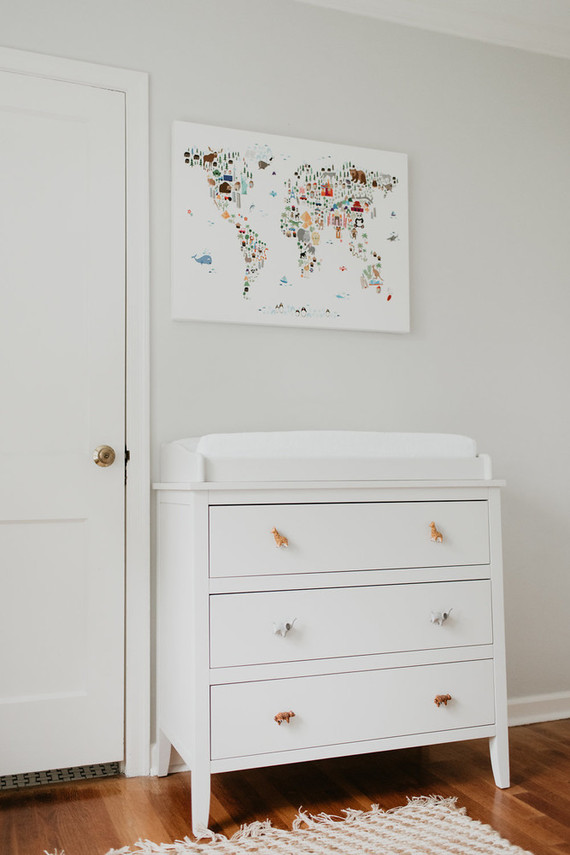 White safari inspired nursery