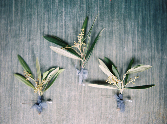 olive branch boutonnieres Inspiration