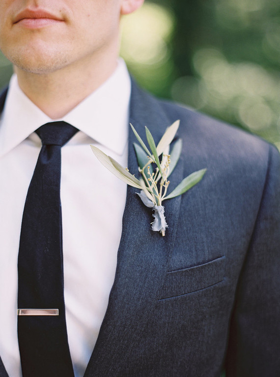 Olive branch boutonniere
