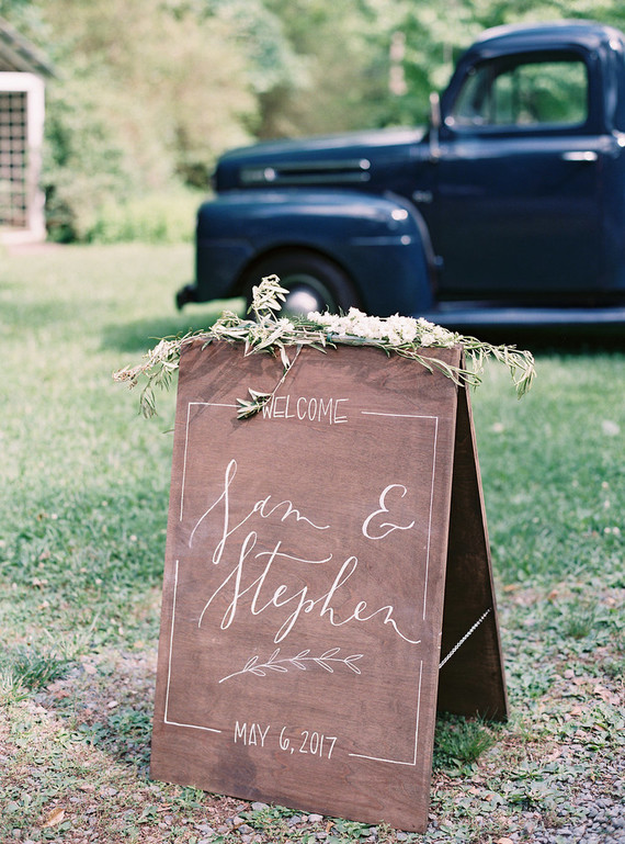 wooden wedding sign