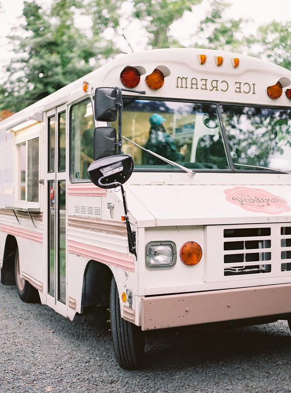 pink ice cream truck for wedding