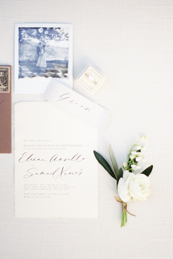 Romantic minimal spring wedding invites