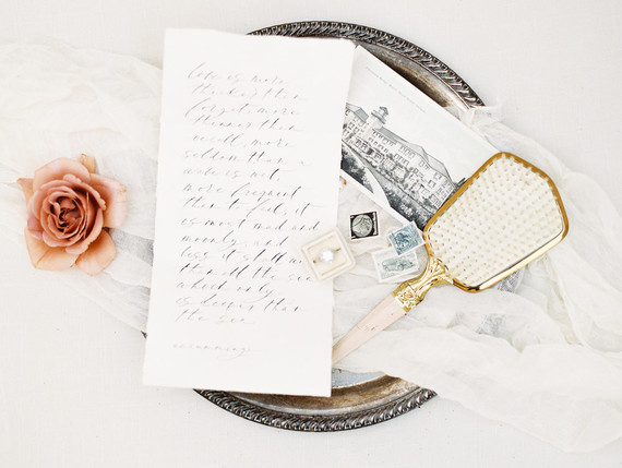 Romantic minimal spring wedding invites