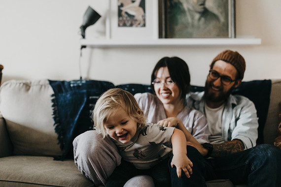 At home family session with macrame artist Judah Co.