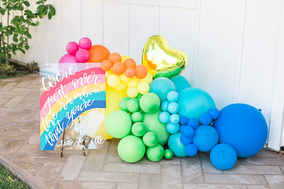 Rainbow balloons for a rainbow birthday party