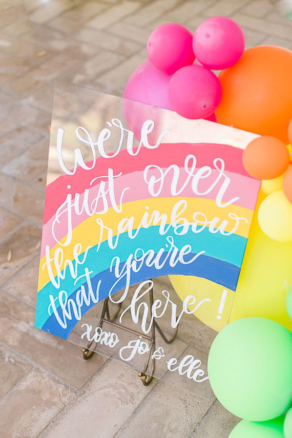 Rainbow balloons for a rainbow birthday party