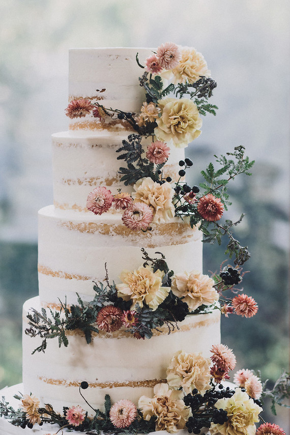 strawflower fall wedding cake