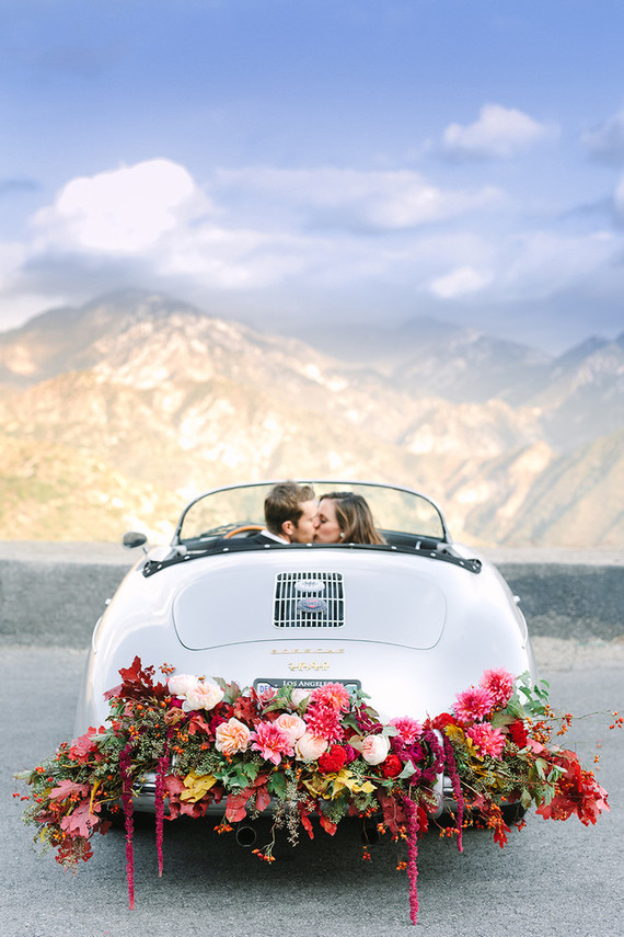 Vintage car engagement shoot