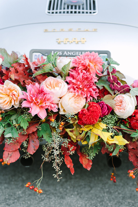 Flowers on car