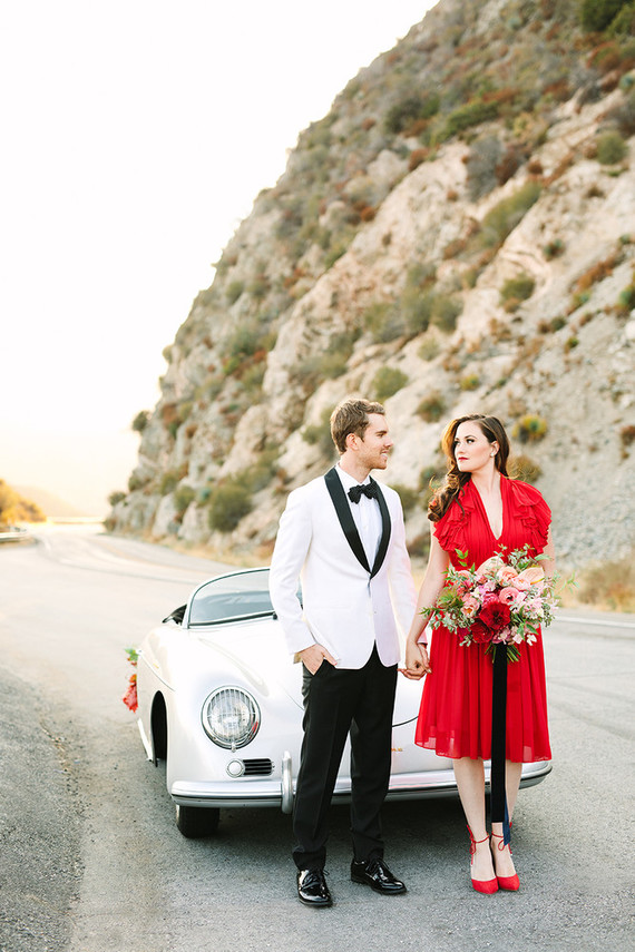 Vintage car engagement shoot