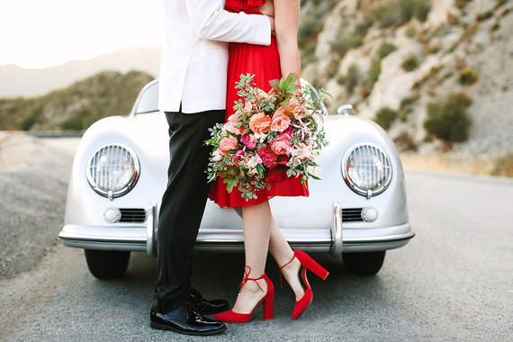 Vintage car engagement shoot