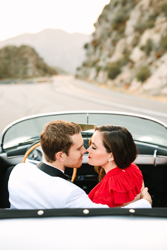 Vintage car engagement shoot
