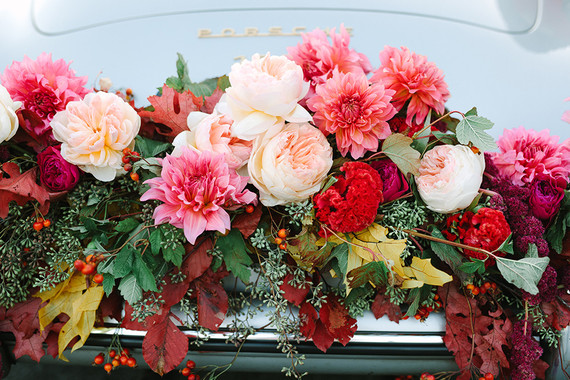 Flowers on car
