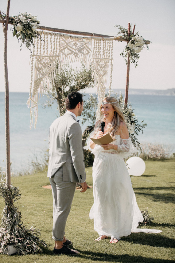 Boho beach wedding Greece